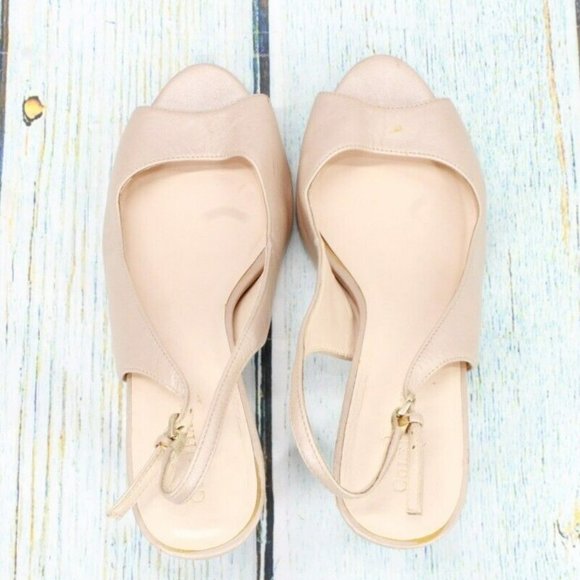 Cole Haan Cream Leather Peep Toe High Stilettos Pump Shoes Size 8.5 B - Picture 7 of 9